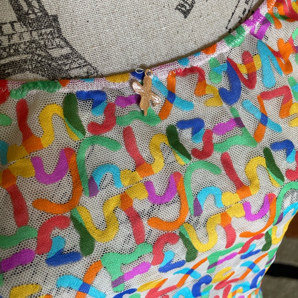 Savage X Fenty Tagged by Savage Lace Slip Multicolor Print - Picture 4 of 8